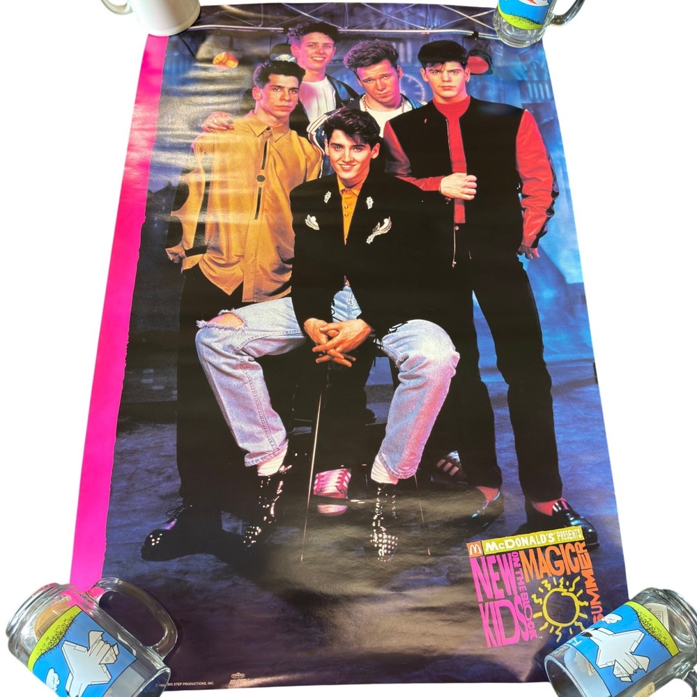 Vintage 1990 New Kids on the Block Magic Summer Tour McDonalds Poster 34.5x22.5
